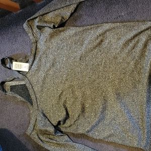 Gray/silver sparkle cold shoulder top from torrid 2x new with tags long sleeve